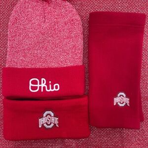 Men’s Ohio State Red Knit Hat and Scarf Set